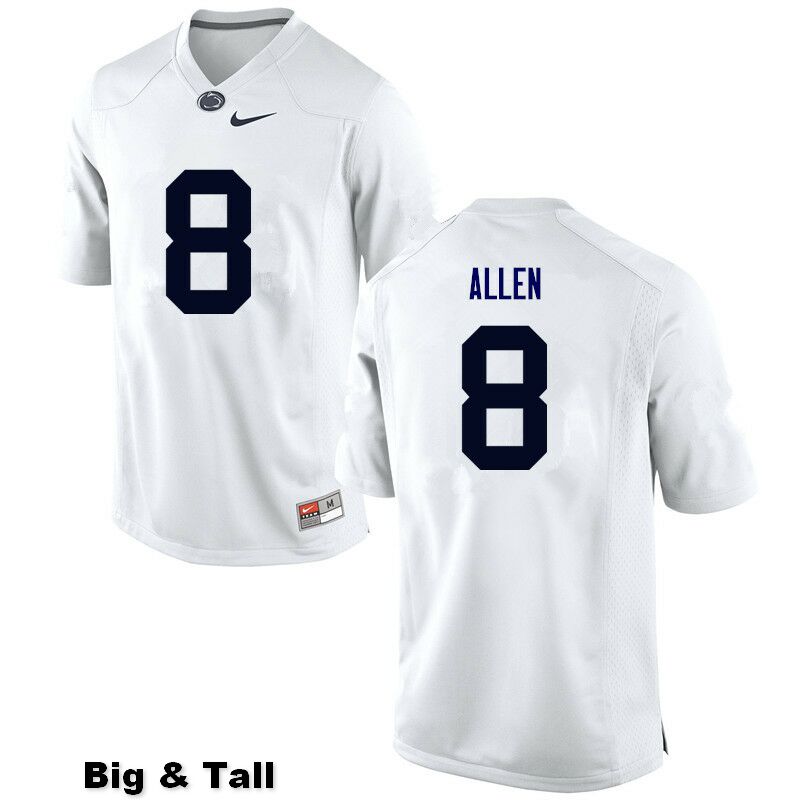 NCAA Nike Men's Penn State Nittany Lions Mark Allen #8 College Football Authentic Big & Tall White Stitched Jersey TTL8098JH